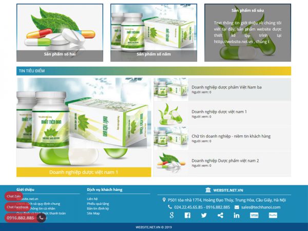 Giao diện website bán thuốc ở Hai Bà Trưng